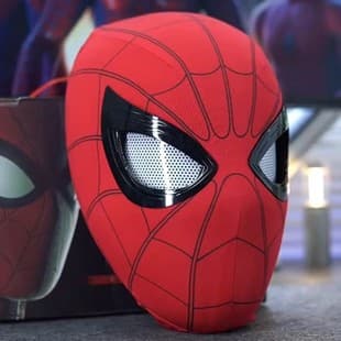 Cross-border TK Spider-Man Headgear with Movable Eyes Electric Remote Control Blinking Glowing Cosplay Funny Deadpool Mask for Men
