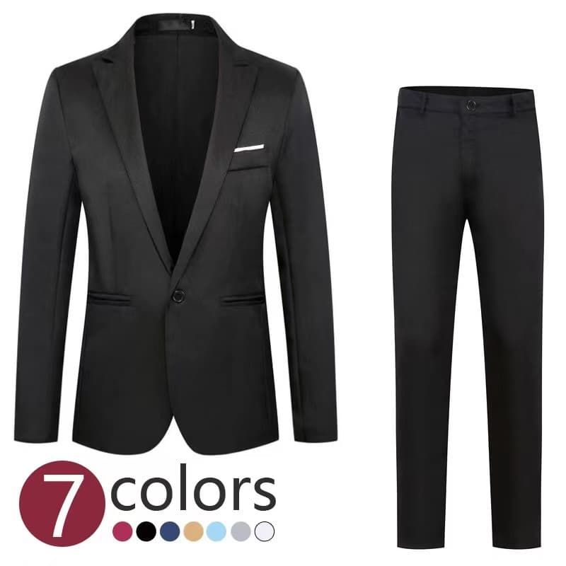 Men's Two-Piece Western Suit Professional Business Attire Grooming Wedding Dress 2-Piece Set Casual Occasion