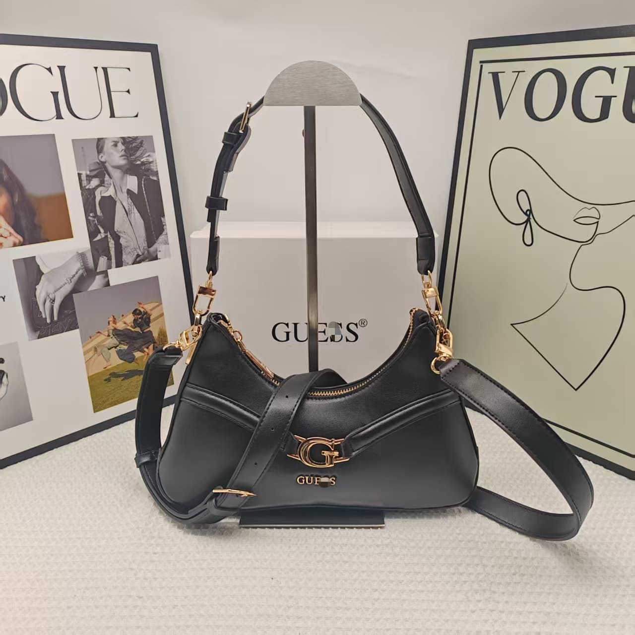 2025GS cross-border guessing foreign trade new European and American fashion large capacity solid color large G armpit single shoulder handbag for women