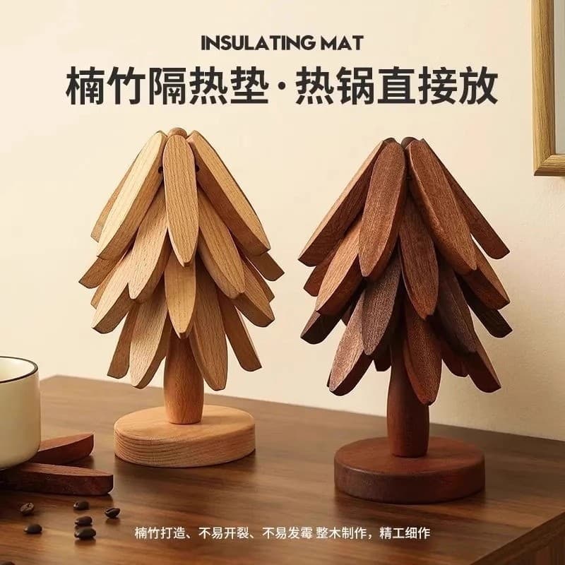 Tree-Shaped Heat Insulation Mat Table Mat Creative Home Use Burn-Proof Pot Mat Decoration Bowl Mat Christmas Tree Coaster Custom