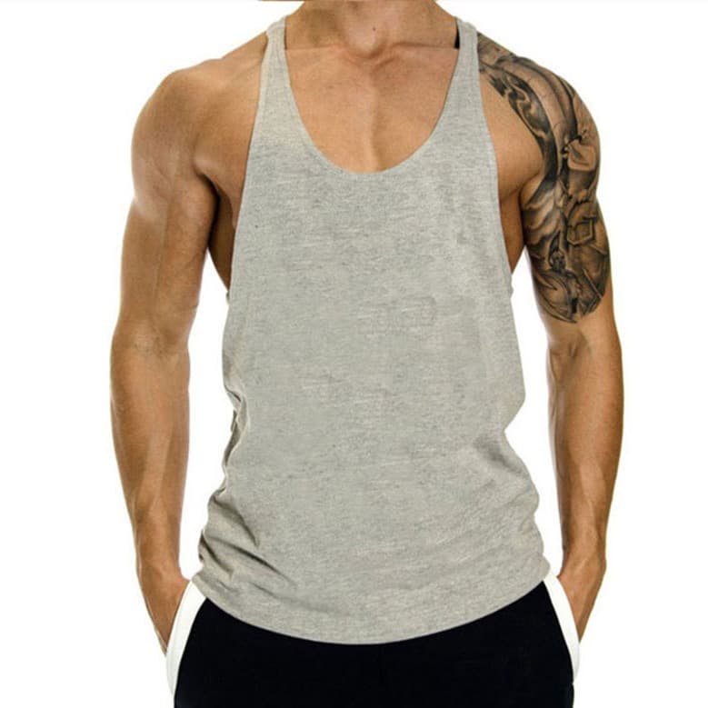 Men's Athletic Tank Top Muscle Training Trendy Sleeveless T-Shirt European American Cotton Y-Back Gym Vest Custom Logo