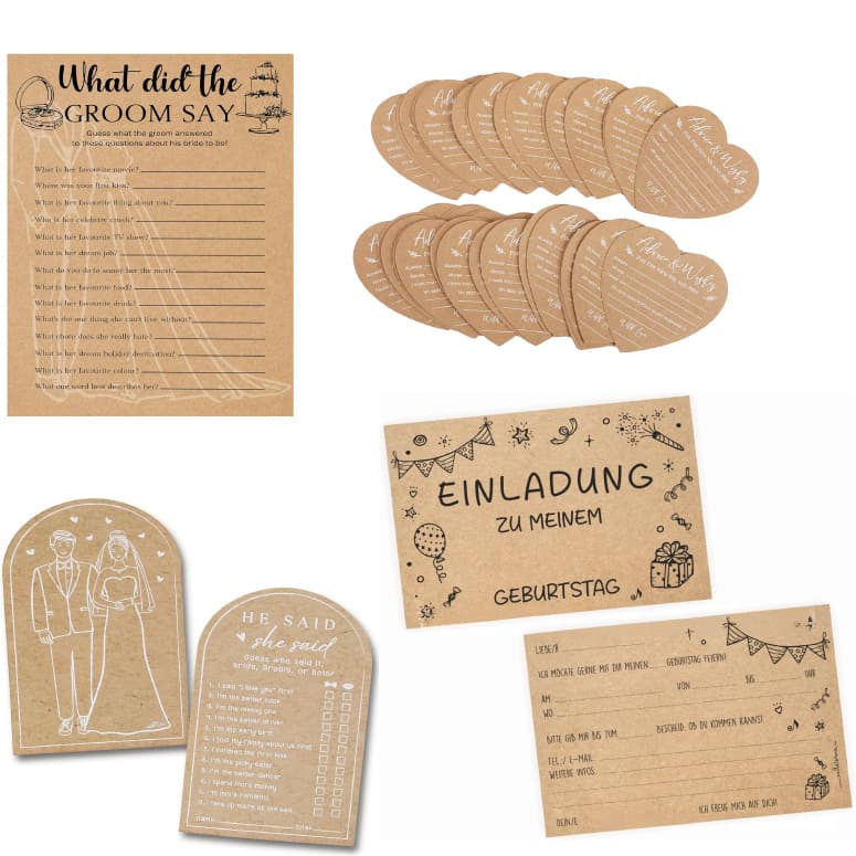 Cross-border New Handmade Kraft Paper Card Custom Wish Card Newlywed Graduation Season Party Invitation Card Intermediary Hanging
