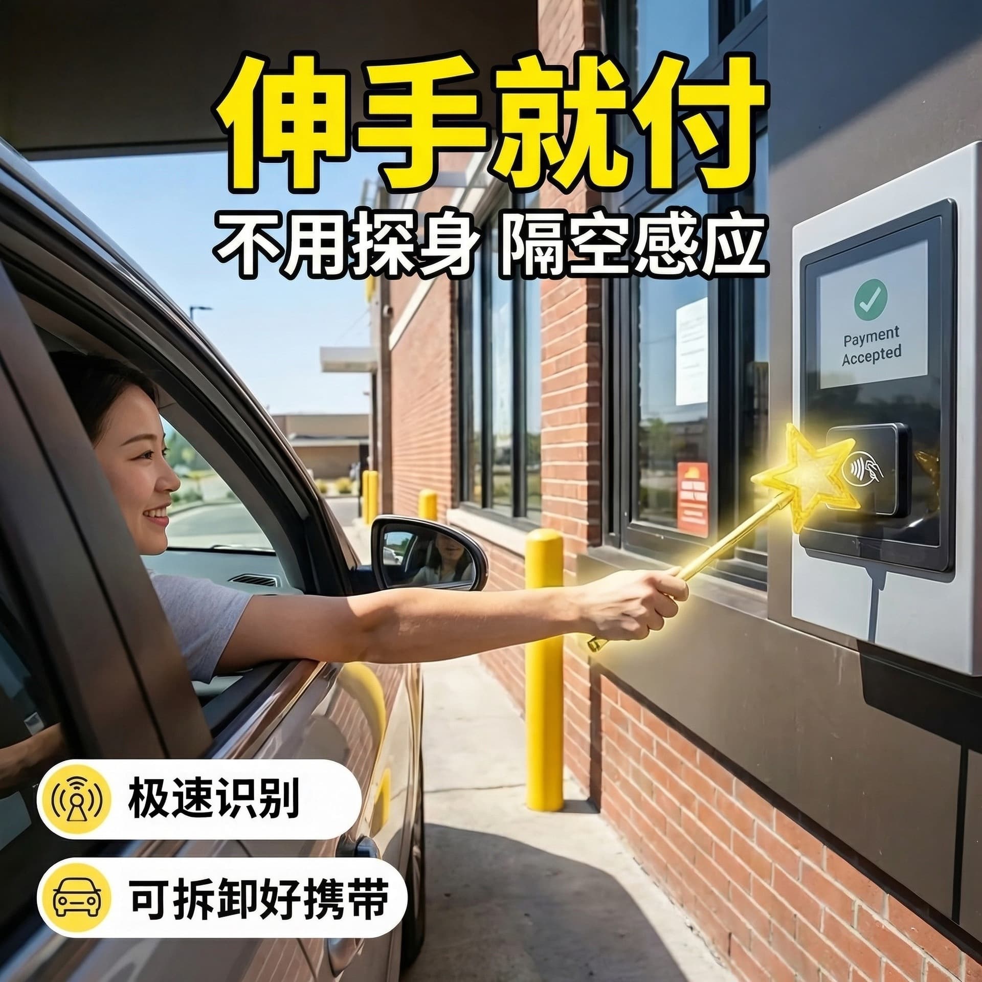 Cross-Border Bestseller 3D Printed Wand Tap to Pay Starlight Magic Wand Contactless Payment Card Holder