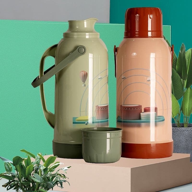Plastic Thermos Shell Large Capacity Household Hot Water Bottle Insulated Bottle Student Dormitory Vacuum Flask Glass Liner