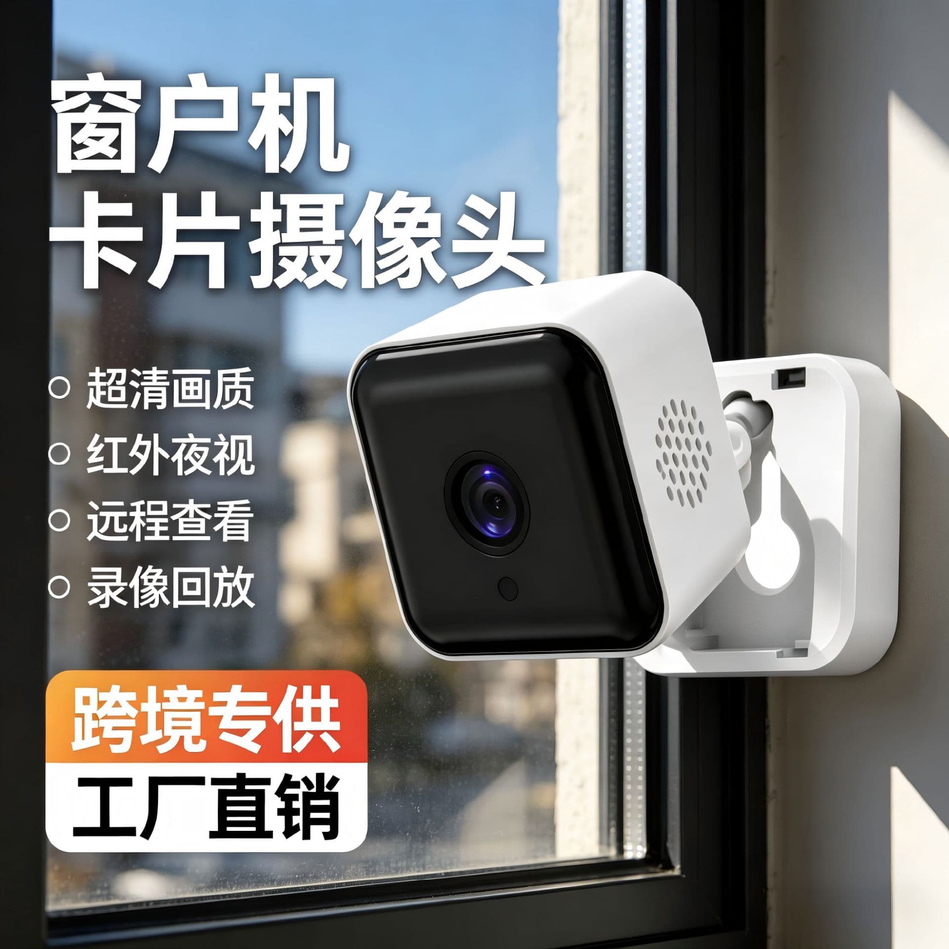 Q1 Wireless WiFi Card Camera Window Camera Smart HD Wide-Angle Phone Remote Surveillance Camera Cross-Border Wholesale
