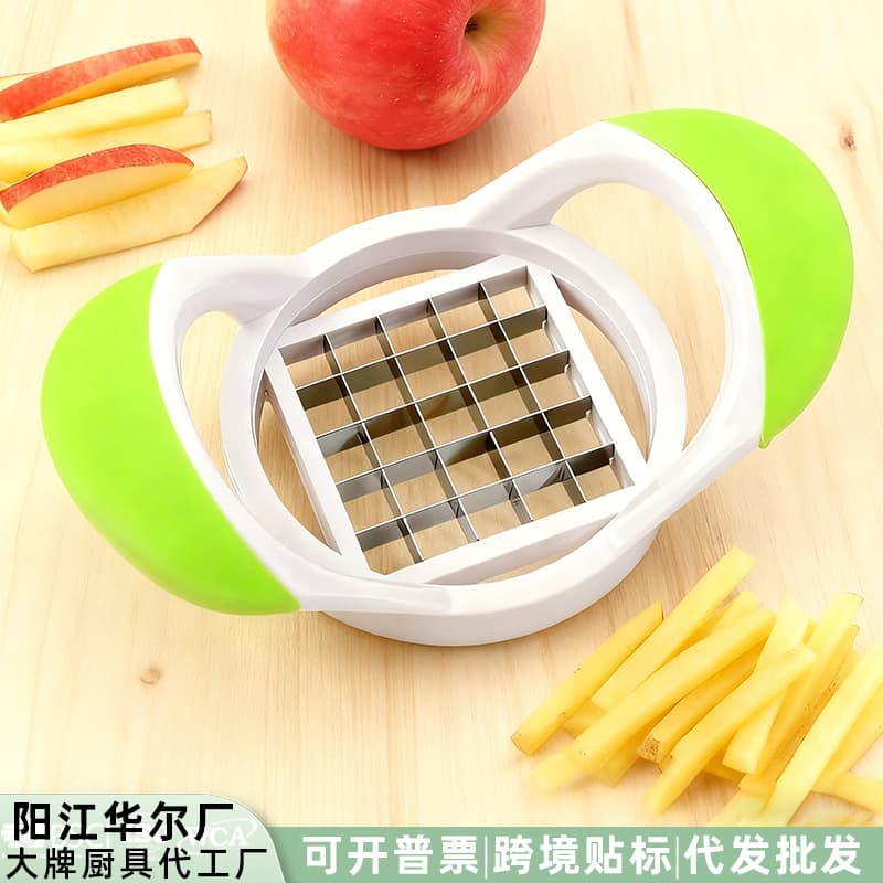 In-Stock 25-Slot French Fry Cutter 430 Stainless Steel Potato Slicer Household Cucumber Radish Slicer Kitchen Tool