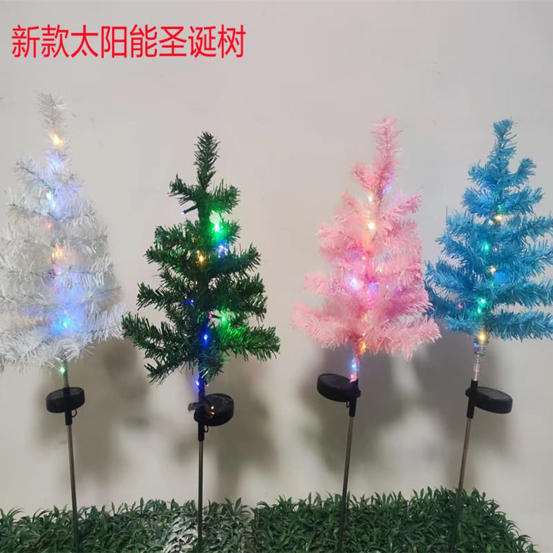 Solar Christmas Tree Light Yard Decoration Ground Stake Lawn LED String Lights Outdoor Waterproof Garden Light Christmas Decoration