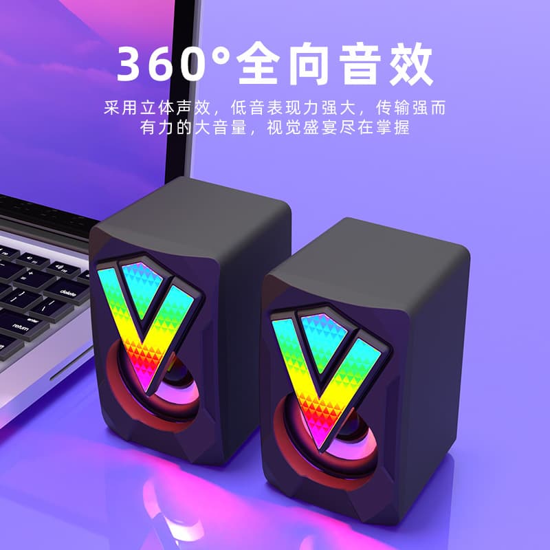 New Glowing Usb Computer Mini Speaker Rgb Portable Laptop Multimedia Sound Box Mini Subwoofer Home Appliance Other Speaker
