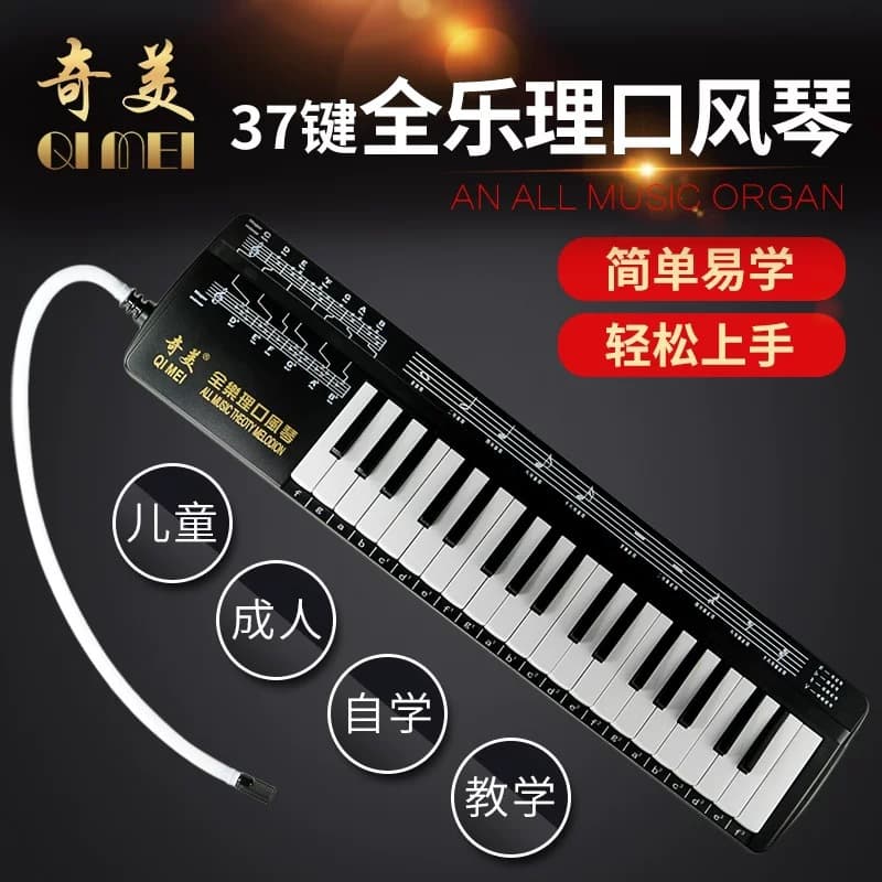 Qimei Full Music Theory Melodica 37-key Student Music Theory Ruler Teaching Competition Children Professional Blown Pipe Organ