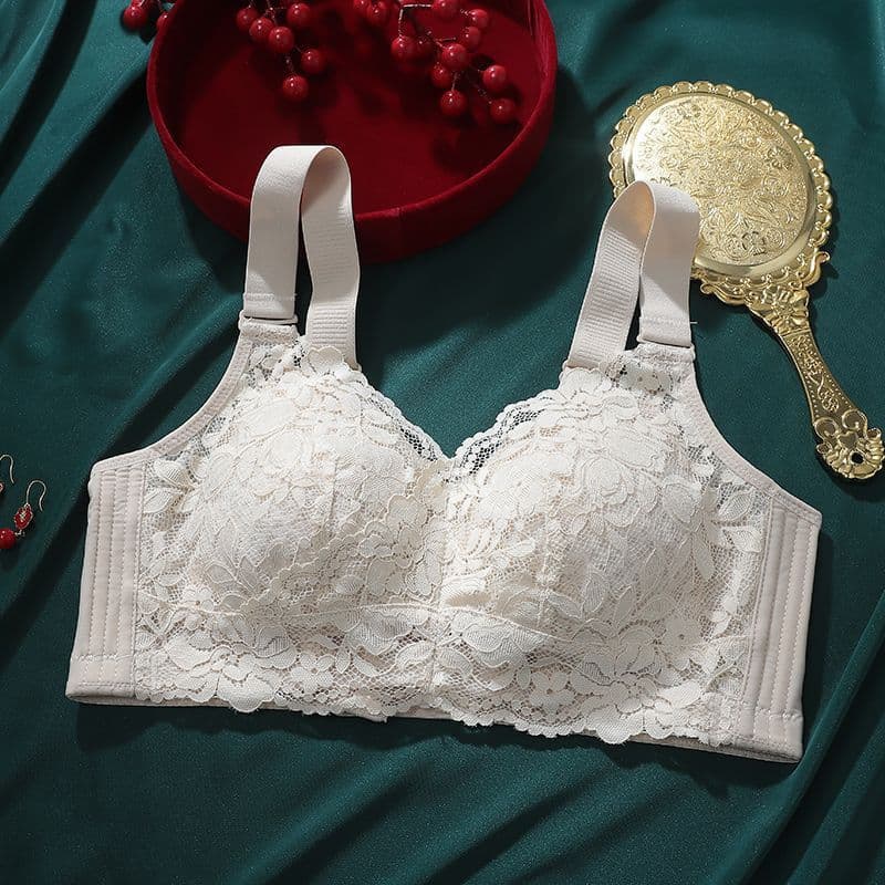 Wholesale overstock women's underwear, ultra-thin and breathable, flattering for large busts, slimming and concealing side boob, sexy lace bra.