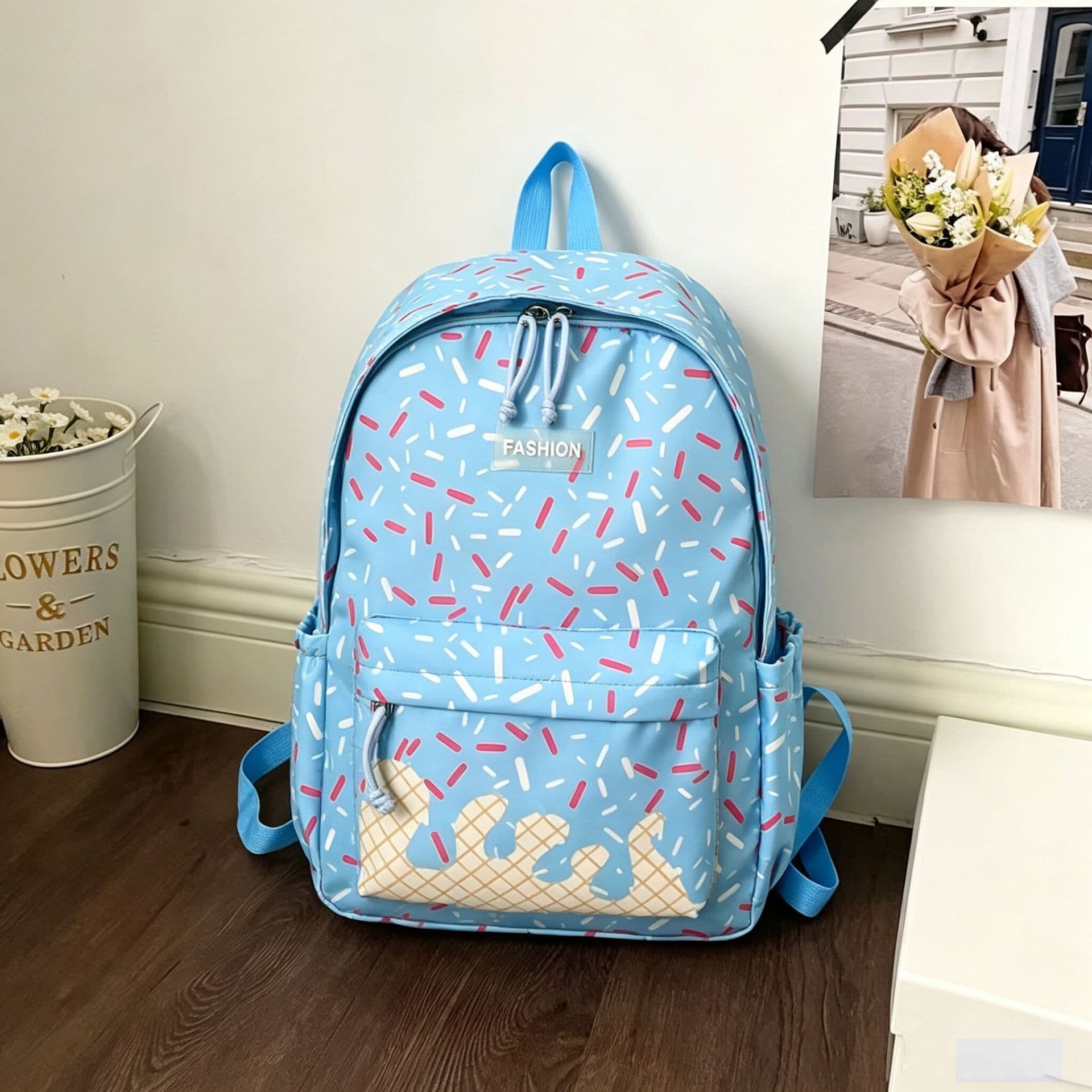 New Ice Cream Series Backpack, Girly College Style Backpack, Korean Sweet College Student Backpack
