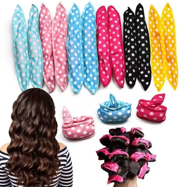 Best-selling Cross-border Polka Dot Hair Rollers for C-curl Sponge Styling Roller, Amazon Lazy Sleep Hair Curlers in Stock