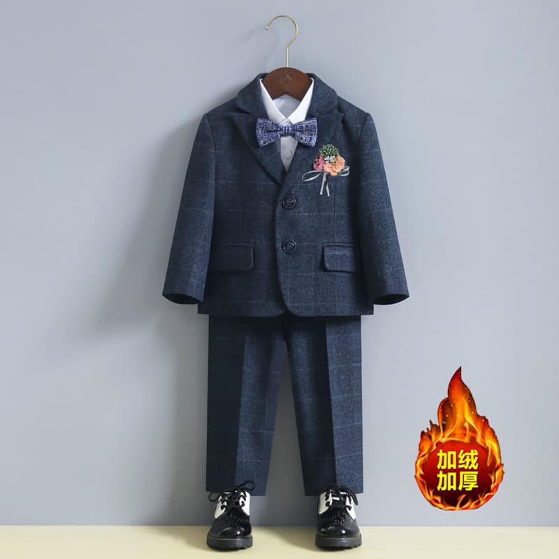 Factory direct sales of boys' suits, children's British style plaid suit sets, fleece-lined Korean style vests and formal wear.