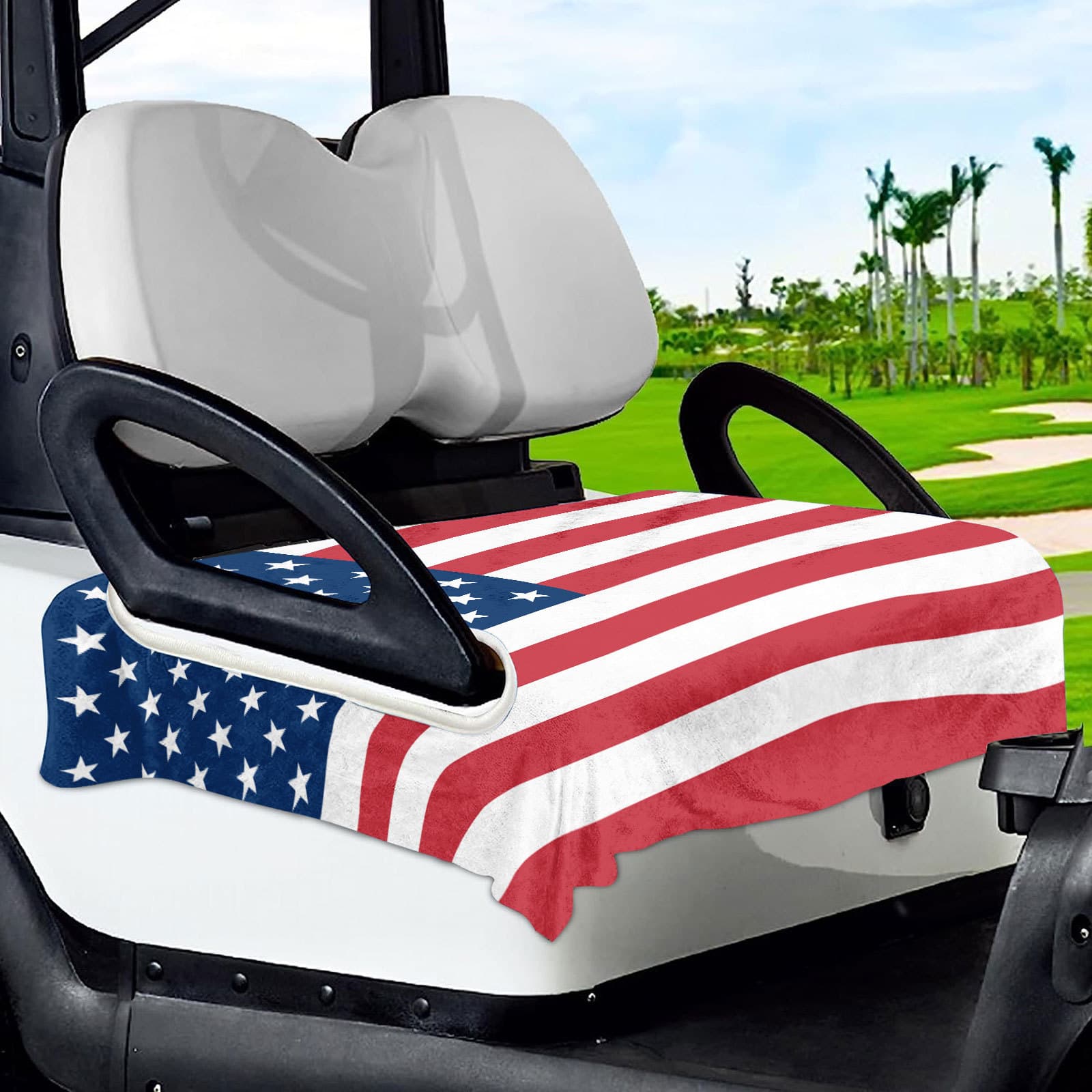 Cross-border Exclusive Golf Cart Seat Cushion Dust Cover, Seat Cover for Sightseeing Car Seat Protective Cover, National Flag Series