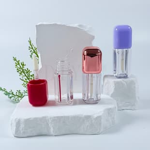 Square Thick Wall Water-Gloss Lip Gloss Tube Silver Cap 5ml Large Brush Head Liquid Contour Blush Liquid Empty Bottle Cosmetic Packaging Material