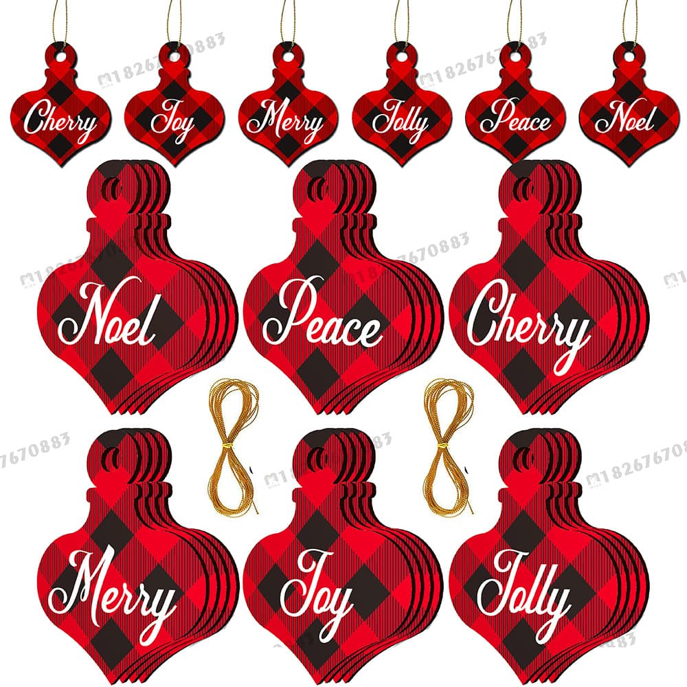 Mika Christmas Decorative Wood Slices Wooden Christmas Tree Decor Accessories Cross-border Home Christmas Creative Hanging Ornaments