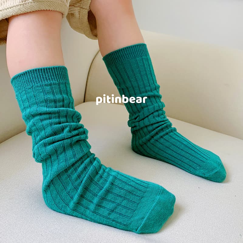Korean Style 2025 Spring Summer Solid Color Slouch Socks Straight Tube Kids Socks One Size No Heel Girls Mid-Calf Children Socks