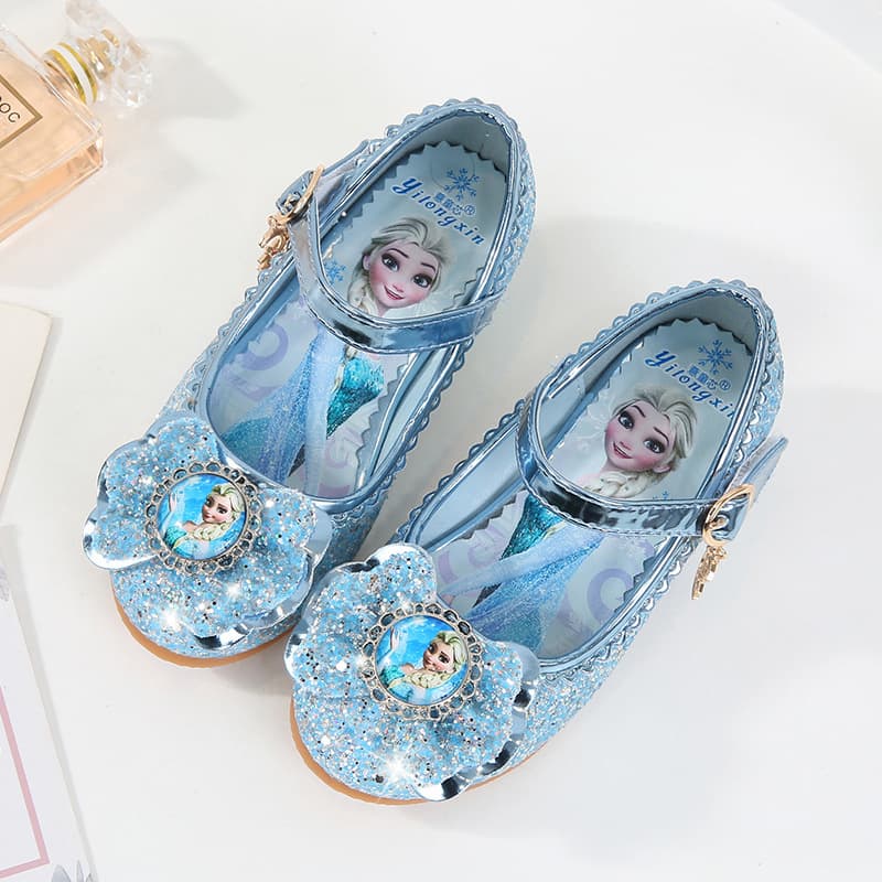 Princess Style Kids High Heels Spring Autumn Children's Shoes Breathable Anti-Slip Wear-Resistant Low Cut PU Leather Shoes