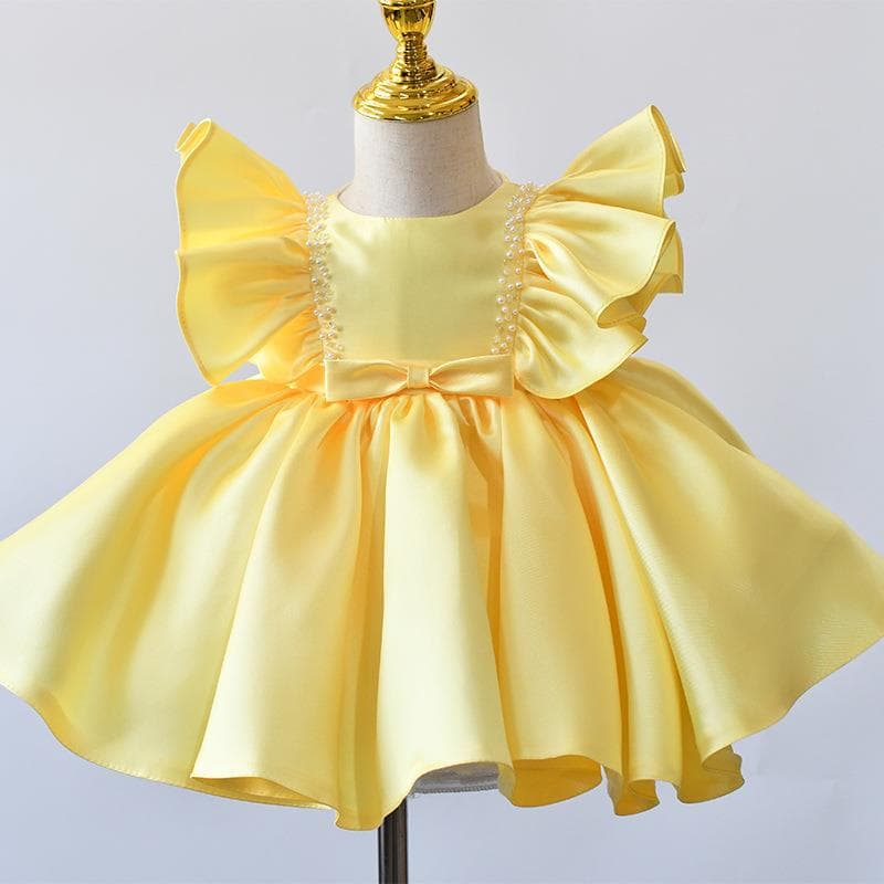 Children's Satin Birthday Princess Dress for One-Year-Old, Cross-Border Baby Girl Dress, Piano Performance Outfit, Spring