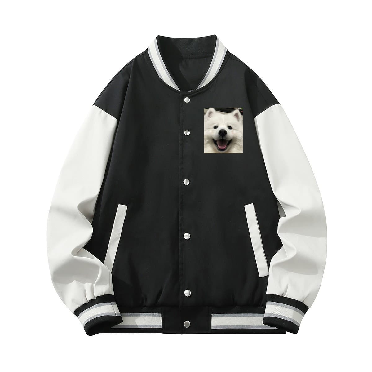 Dog Pet Pattern Unisex Couple Jacket Baseball Coat Irish Spring Autumn Baseball Shirt