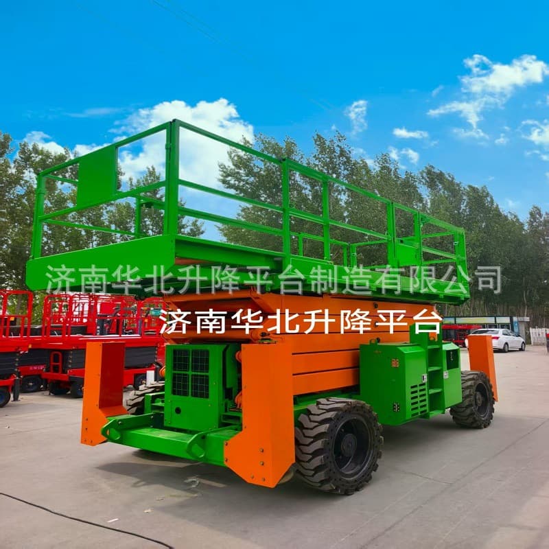 Diesel Off-Road Lifting Platform One-Touch Leveling Lift Outriggers Electric Wheel Aerial Work Platform Manufacturer