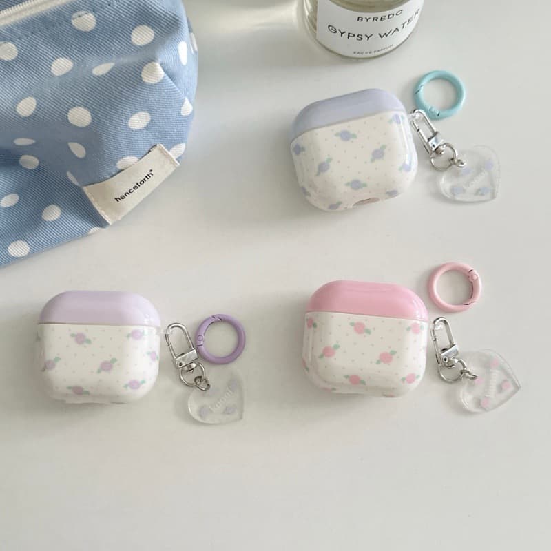 Polka Dot Rose Case for Apple AirPods Pro 2, 4th Gen 2022 New Wireless 3 Cute