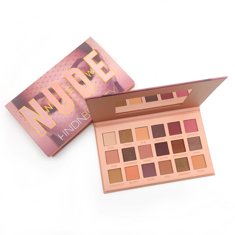 Ins Internet celebrity same style huda18 color desert rose eye shadow palette German British niche glitter large sequin NUDE