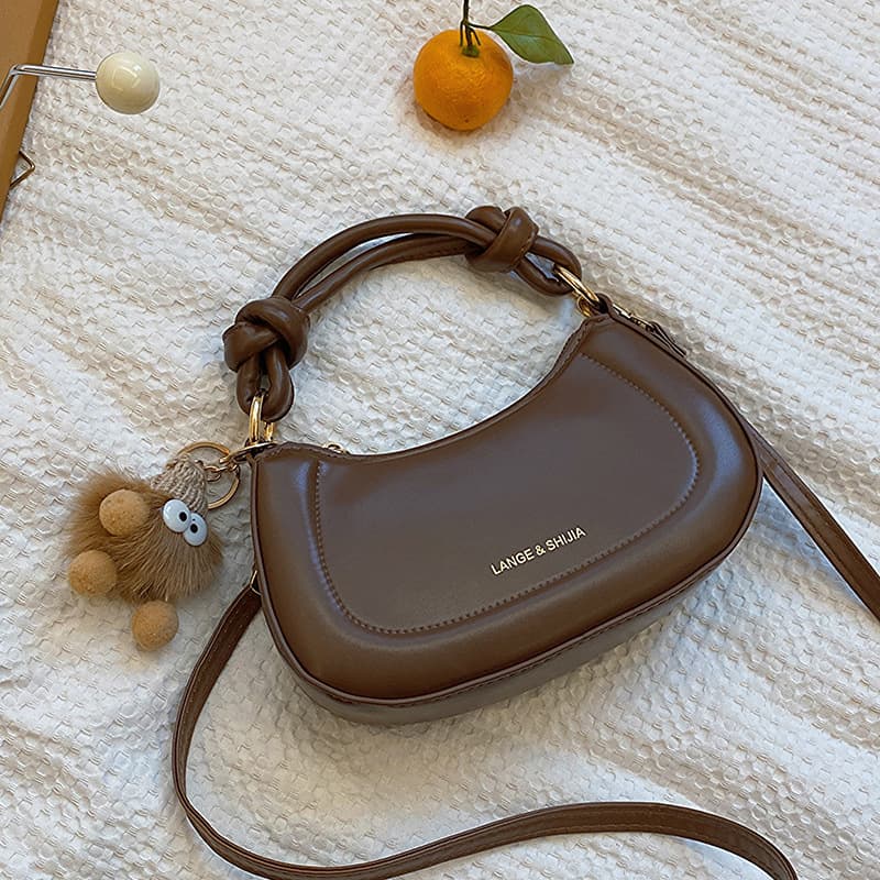Trendy Fashion Versatile Solid Color Knot Handbag 2023 Autumn Winter New Korean Style Crossbody Bag for Women