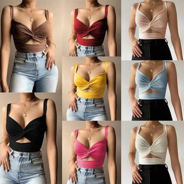 Cross-border Europe and America Sexy Crop Top Camisole Summer Sleeveless Women's Tube Top SHEIN Mixed Styles Export