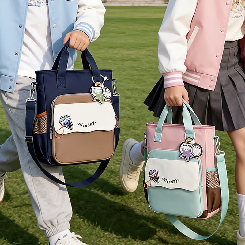 Cross-border primary school students' schoolbags, tutoring bags, thickening and burden-reducing backpacks, lightweight large-capacity tutoring homework tote bags