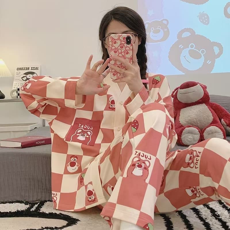 Cross-Border Wholesale Women's Pajamas Spring and Autumn Long-Sleeve Long Pants Kimono Women's Open Front Plus Size Set Homewear Casual