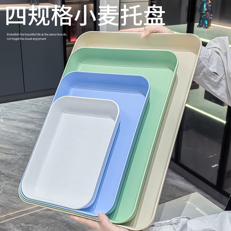 Plastic Tea Tray Rectangular Tea Cup Water Cup Fruit Cake Tea Set Tea Cup Plate Tray Dinner Plate