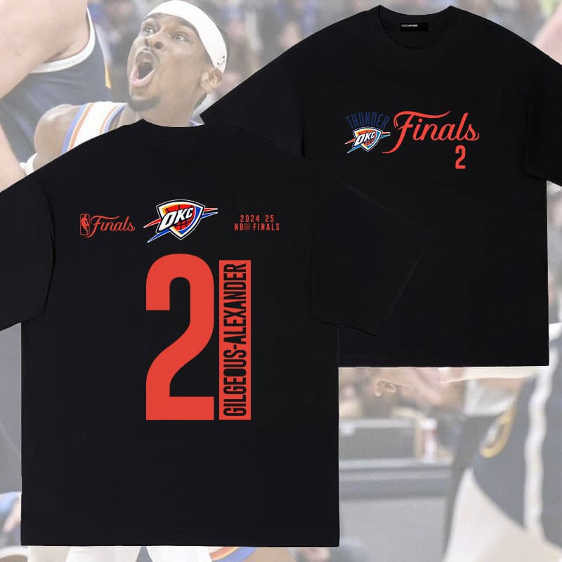 Official Website Style Thunder Western Conference OKC Alexander Long-Staple Cotton Short-Sleeve T-Shirt Loose Top Summer Basketball Star