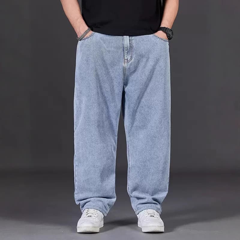 Young and Middle-aged Casual Loose Straight Pants Men's Work Yellow Mud Dirt-resistant Wear-resistant Chunky Small Men's Jeans
