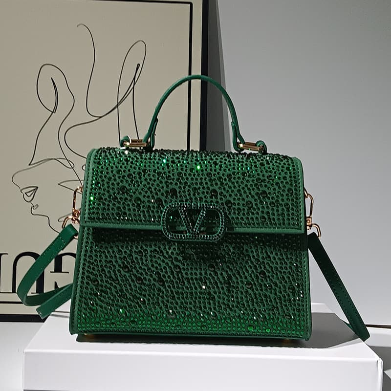 Crystal-Embellished Handbag 2026 Fall/Winter New Arrival European & American Fashion High-End Style Shoulder Crossbody Bag for Women