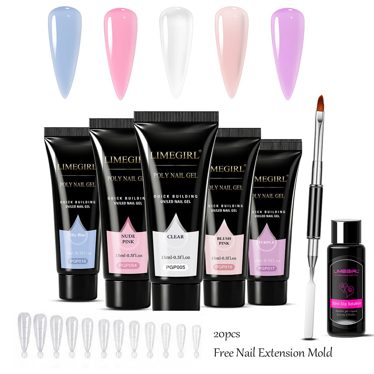 Poly Nail Gel Kit Extension Gel Set Phototherapy Crystal Nails Painless Extension