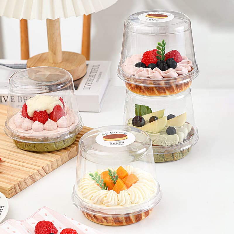 4-inch Basque Cheesecake Tall Packaging Box Transparent Dessert Oil Paper Baking Cheese Pastry Takeaway Box