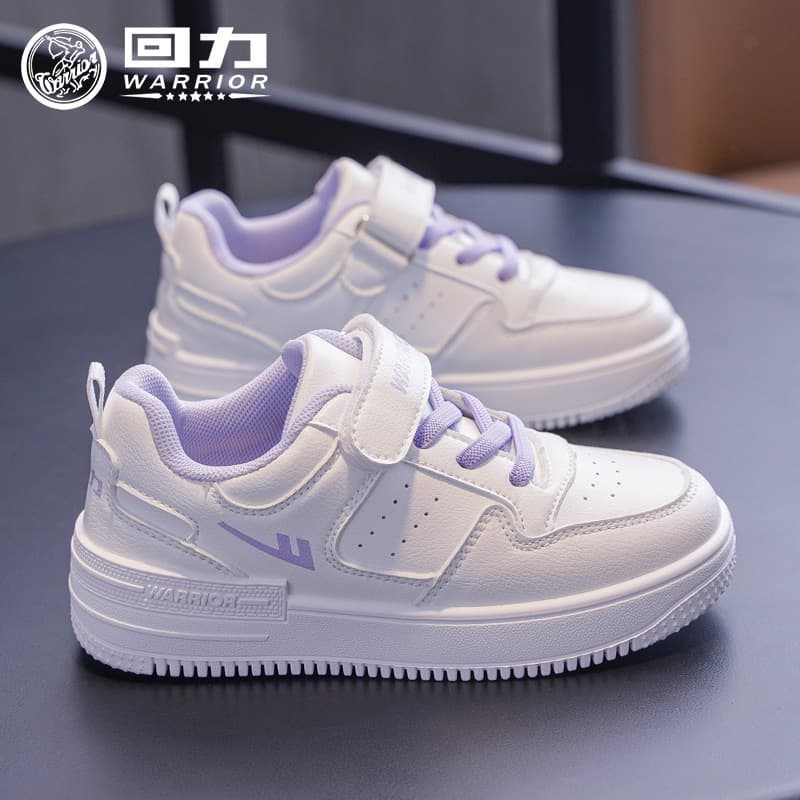 Warrior Shoes Children's Shoes 2026 New Model Boys and Girls White Sneakers Spring Board Shoes Girls' Breathable Sports Shoes B
