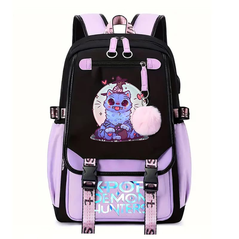 Korean Style Large Capacity Backpack Magic Hunter Girl Team Print School Bag Spinal Protection Double Shoulder Bag for Middle An