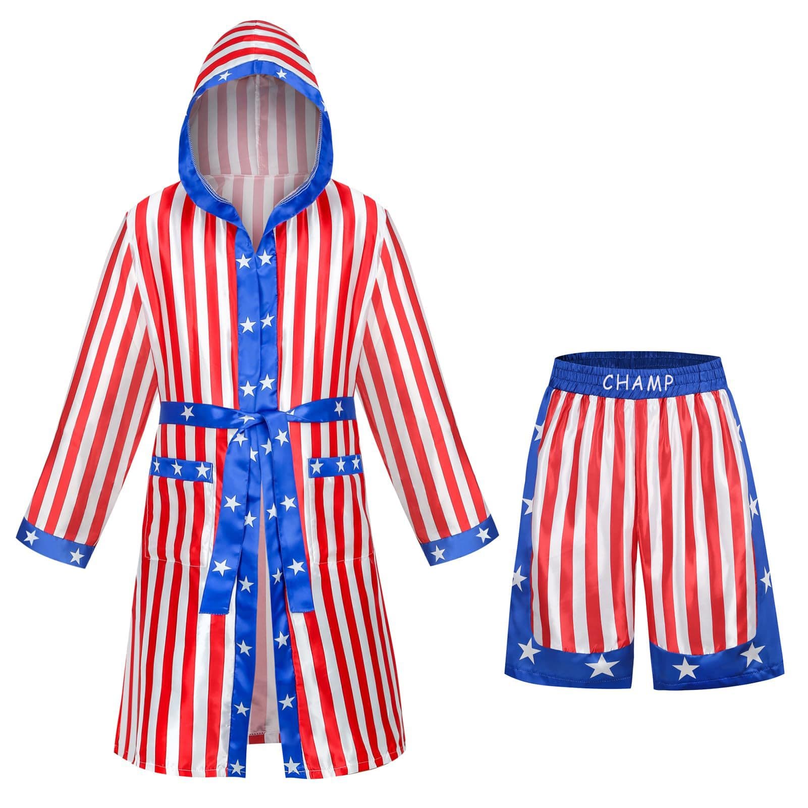 Amazon Champion Boxing Rocky Balboa Adult Robe Boxing Costume American Star-Spangled Robe