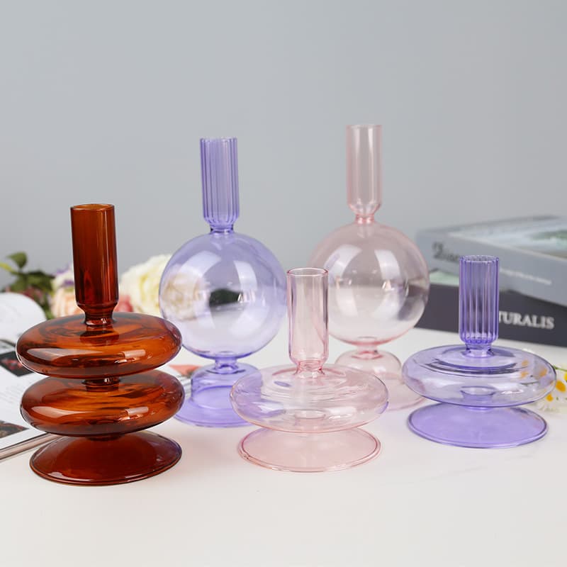 Factory Supply Glass Candle Holder Home Decoration French European Vintage Tabletop Ornament Emergency Candle Jar Large Jar