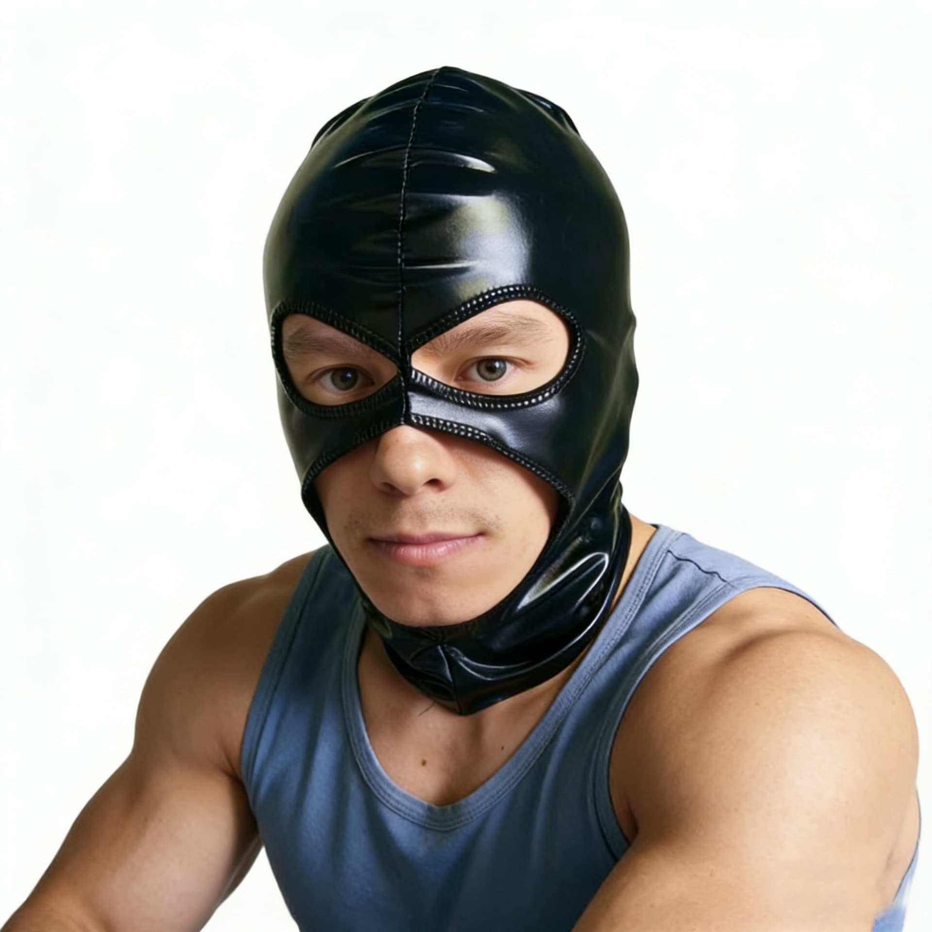 New Mask Fun Headgear Novelty Patent Leather Face Cover Game Bar DS Stage Performance Prop Halloween Hat