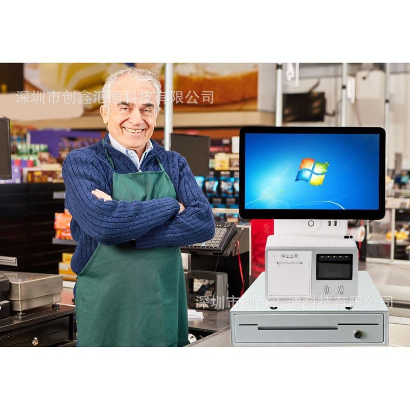 Smart Supermarket Dual-Screen All-in-One POS Touchscreen Cash Register System for Wholesale Supermarkets