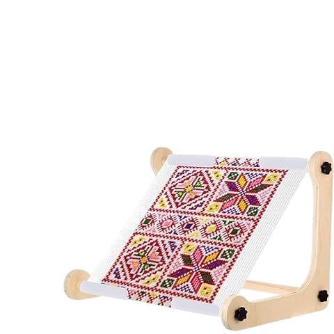Wooden Cross Stitch Hoop Frame Desktop Embroidery Table Stand Adjustable Flip Frame Beading Machine Tapestry Needlepoint Wood Frame
