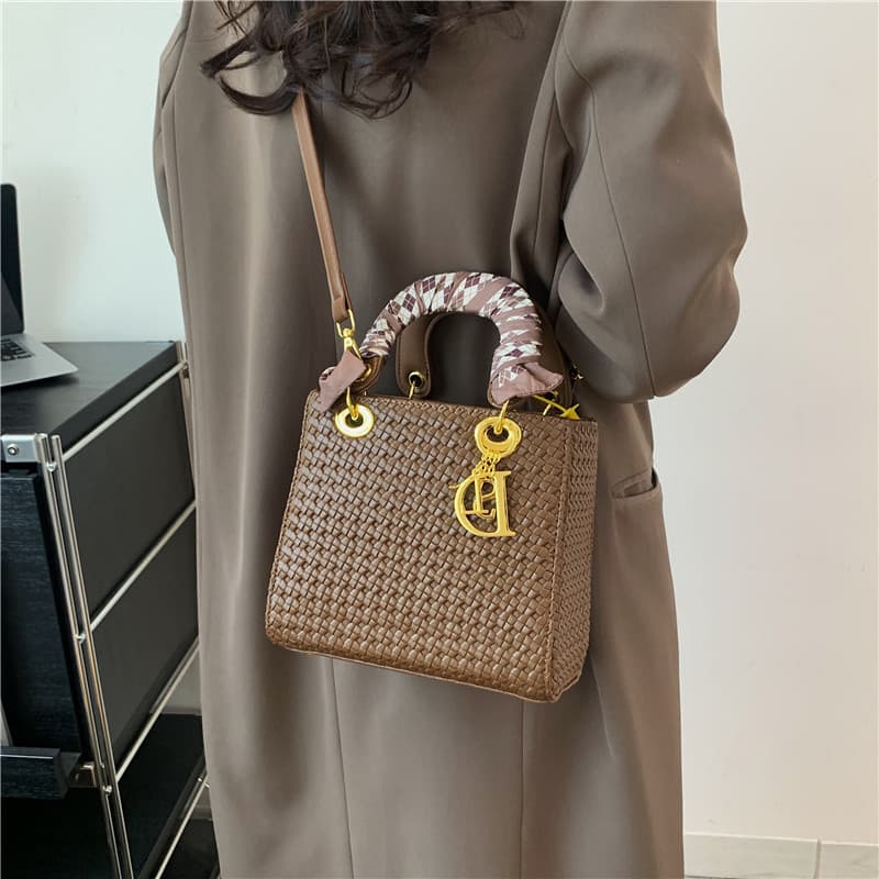 Cross-border 2025 Premium Woven Silk Lady Dior Bag Handbag Shoulder Bag Crossbody Bag Trendy Women's Bags Hot Style