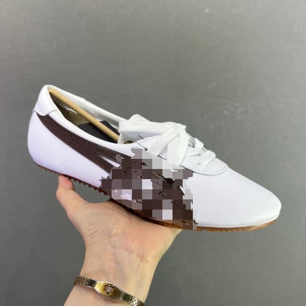 Versace X Tiger Versace Collaboration Tai-Chisakura Cowhide Suede Flat Shoes for Women