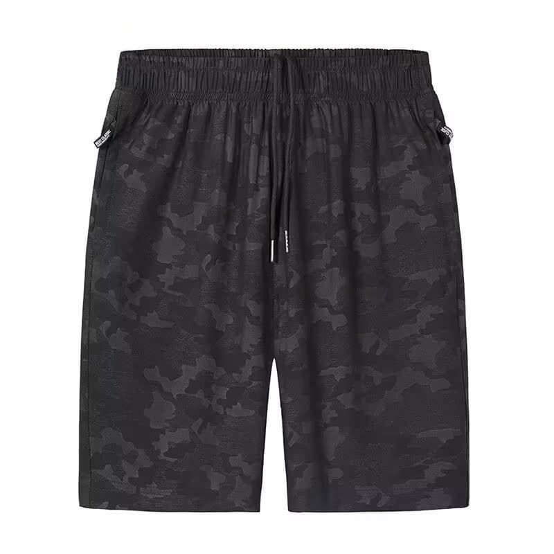 Summer Camouflage Shorts for Men, Casual Loose Fit, Quick-Dry Beach Shorts, Printed Thin Ice Silk Fabric