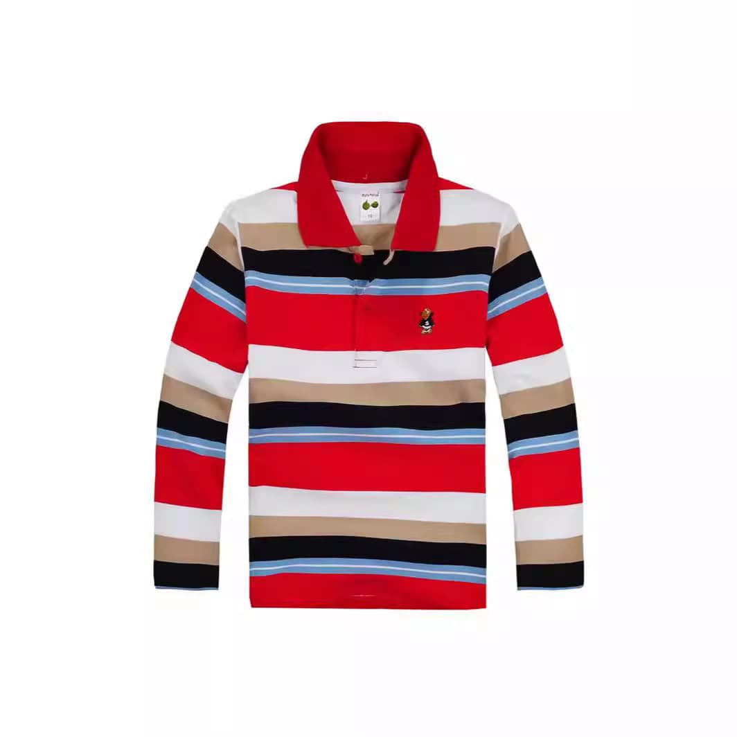 New Spring Children's Boys' Cotton Polo Shirt Long Sleeve T-Shirt Thin Style