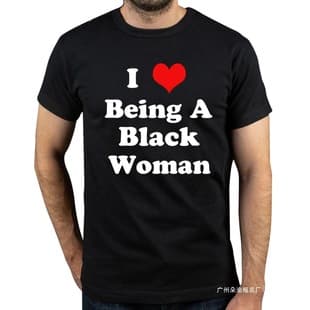 Cross-border AliExpress I Love Being a Black Woman T-Shirt Summer Style Graphic Cotton Streetwear Short Sleeve