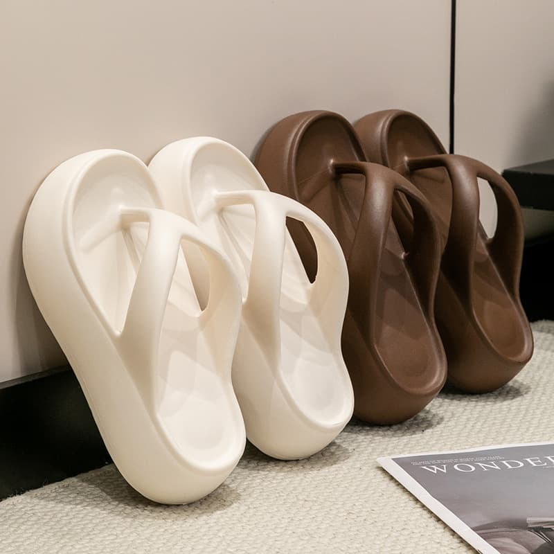 Thick Sole Flip Flops for Women Summer Outdoor EVA Elevated Beach Sandals Slip-On Thong Slippers